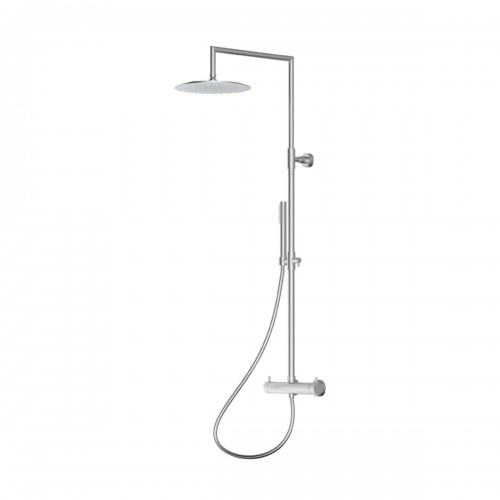 External single lever shower mixer with shower column, inox shower head ø250 mm